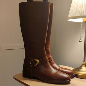 SOLD NWOT Coach Tall Brown Zip Up Leather Riding Boots